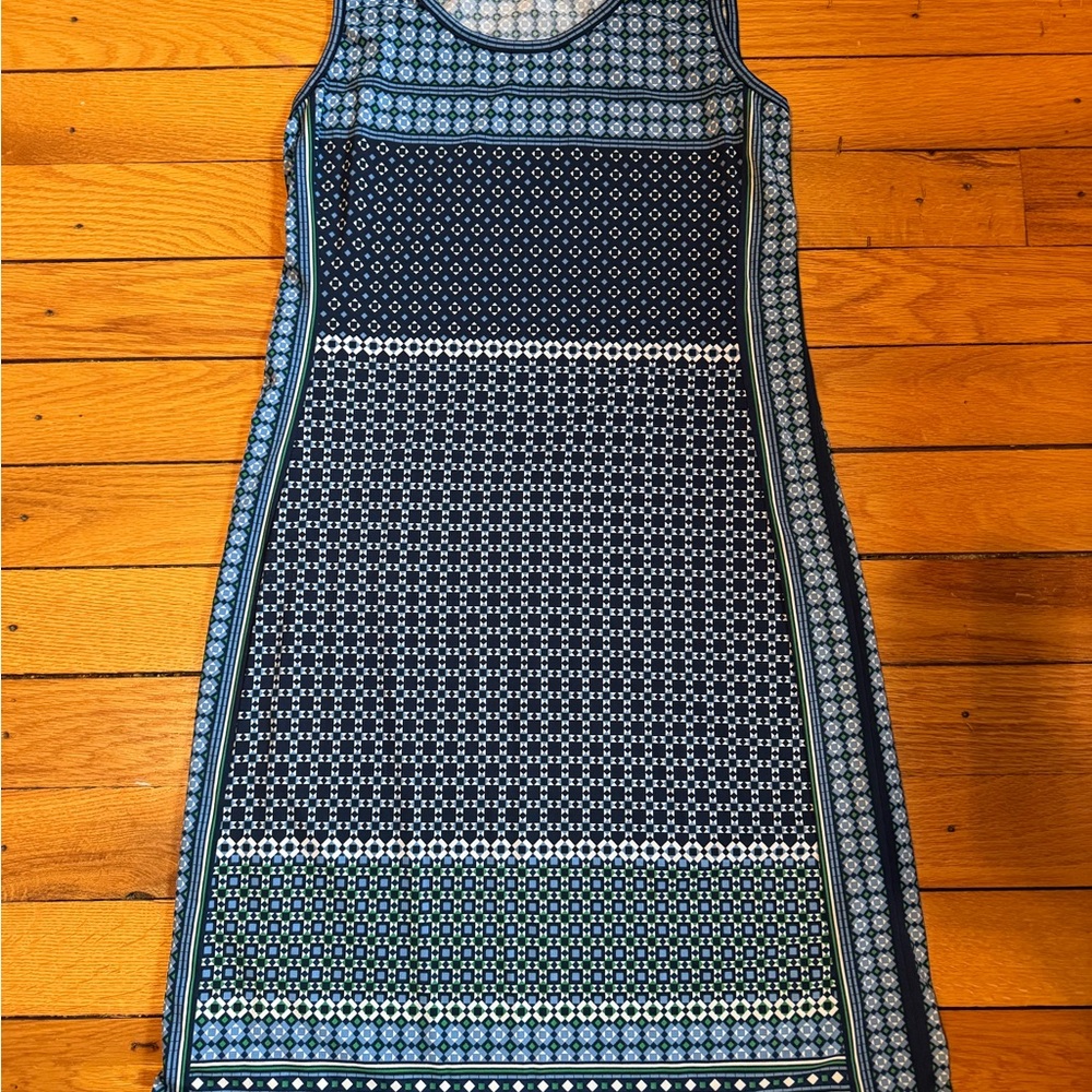 Max Studio Navy And White Patterned Sleeveless Mi… - image 1